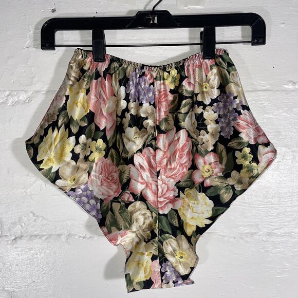 Vintage Victoria’s Secret Gold Label Floral High Cut Satin Bloomers Shorts M - Picture 3 of 8